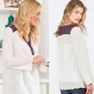 Matilda Jane Snow GlobeTunic White Eyelet  Popover Size XS